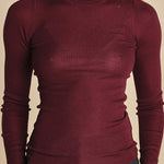 girocollo a costine manica luna in lana merino LAU30 E14015 BORDEAUX milaura 