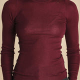 girocollo a costine manica luna in lana merino LAU30 E14015 BORDEAUX milaura 