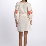 APPLIQU PAISLEY tunica fiori applicati by milaura. BE24877 PALE PINK ORANGE benaras soleil 