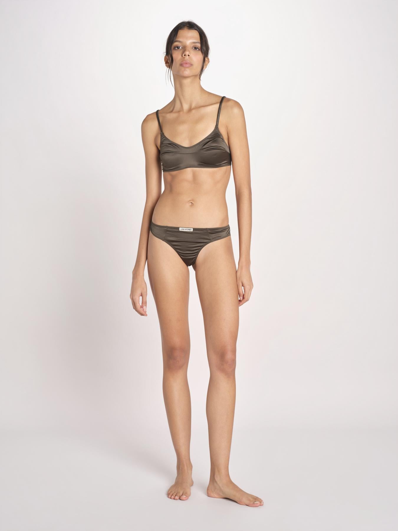bralette in satin TORI L25101829 DARK GREEN 782 love stories 