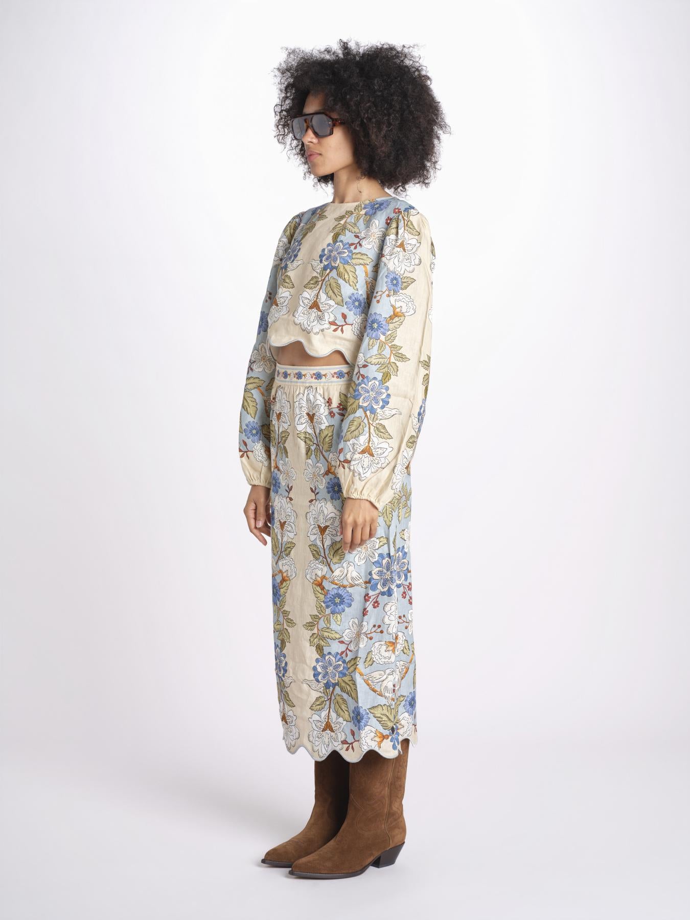 gonna stampata 350503 GARDEN BLUE 26046 farm rio 