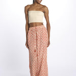 DAKOTA pantaloni con elastico in vita stampa foglie DAKOTA INDIAN RUST laraethnics 