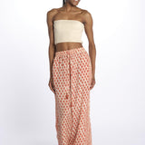 DAKOTA pantaloni con elastico in vita stampa foglie DAKOTA INDIAN RUST laraethnics 