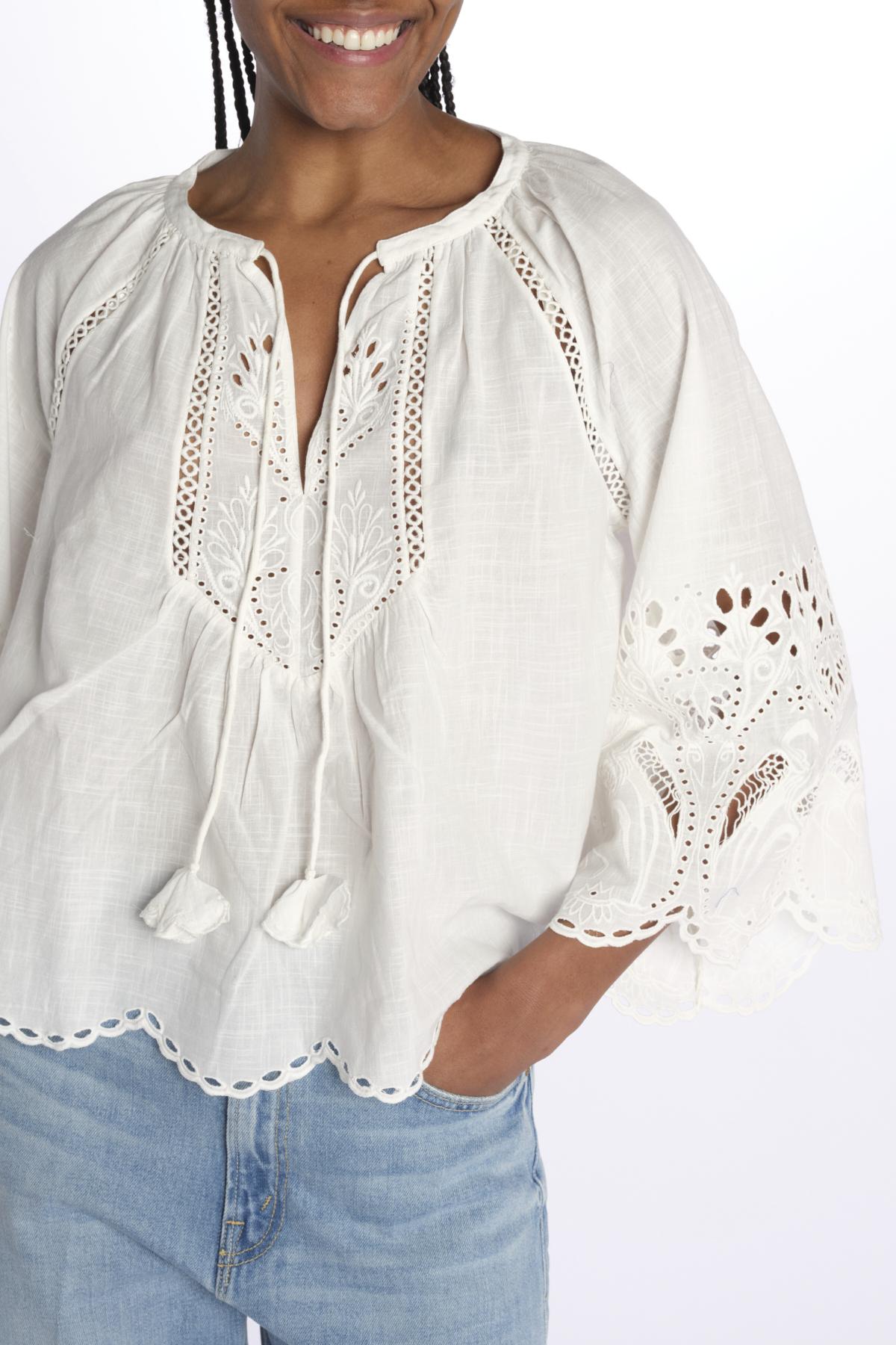 Camicia con ricami ASHU TOP ANTIQUEWHITE scarlett poppies 