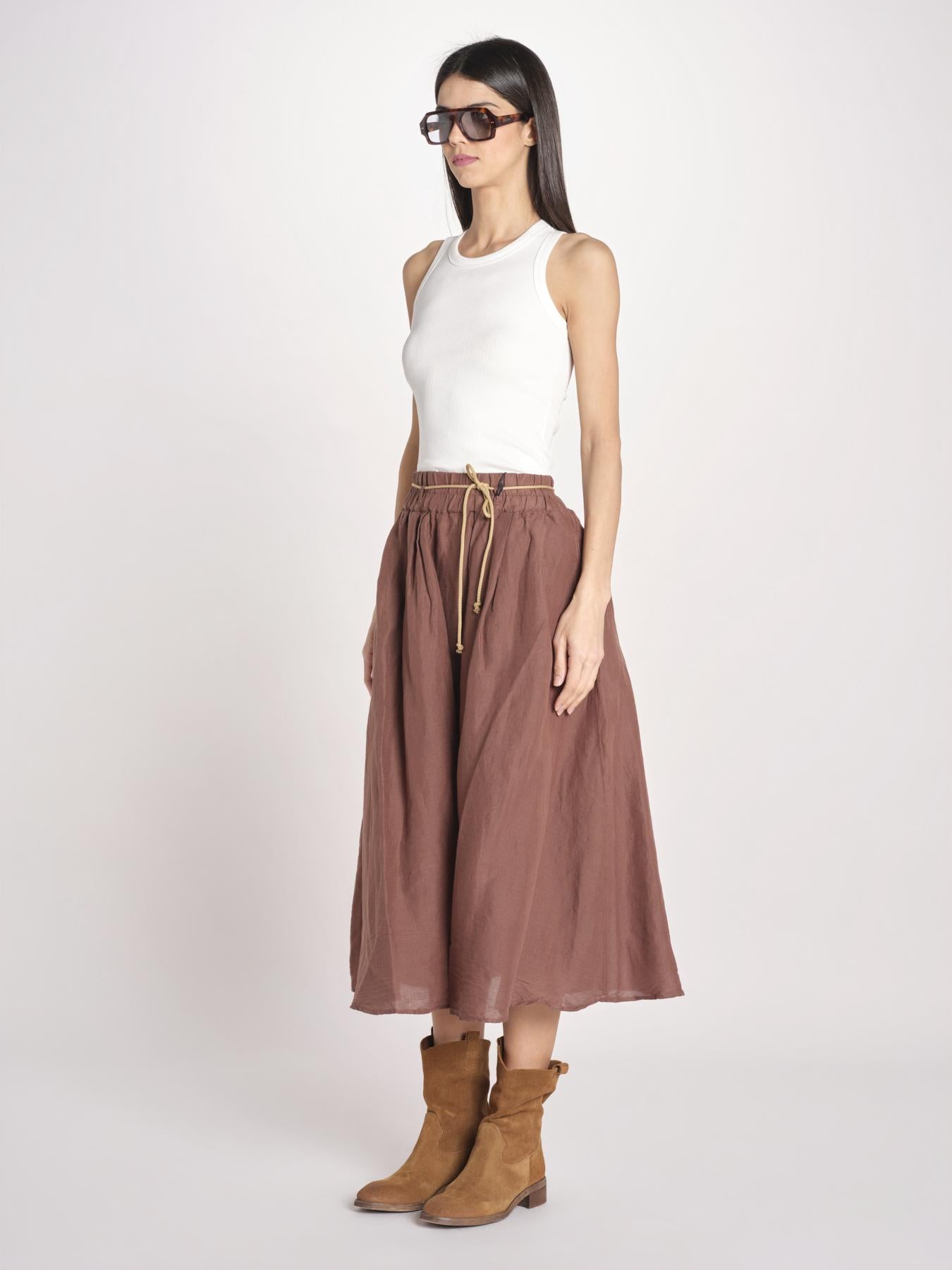 gonna in lino con coulisse MARTINA SOFTLINEN BROWN true avenue 