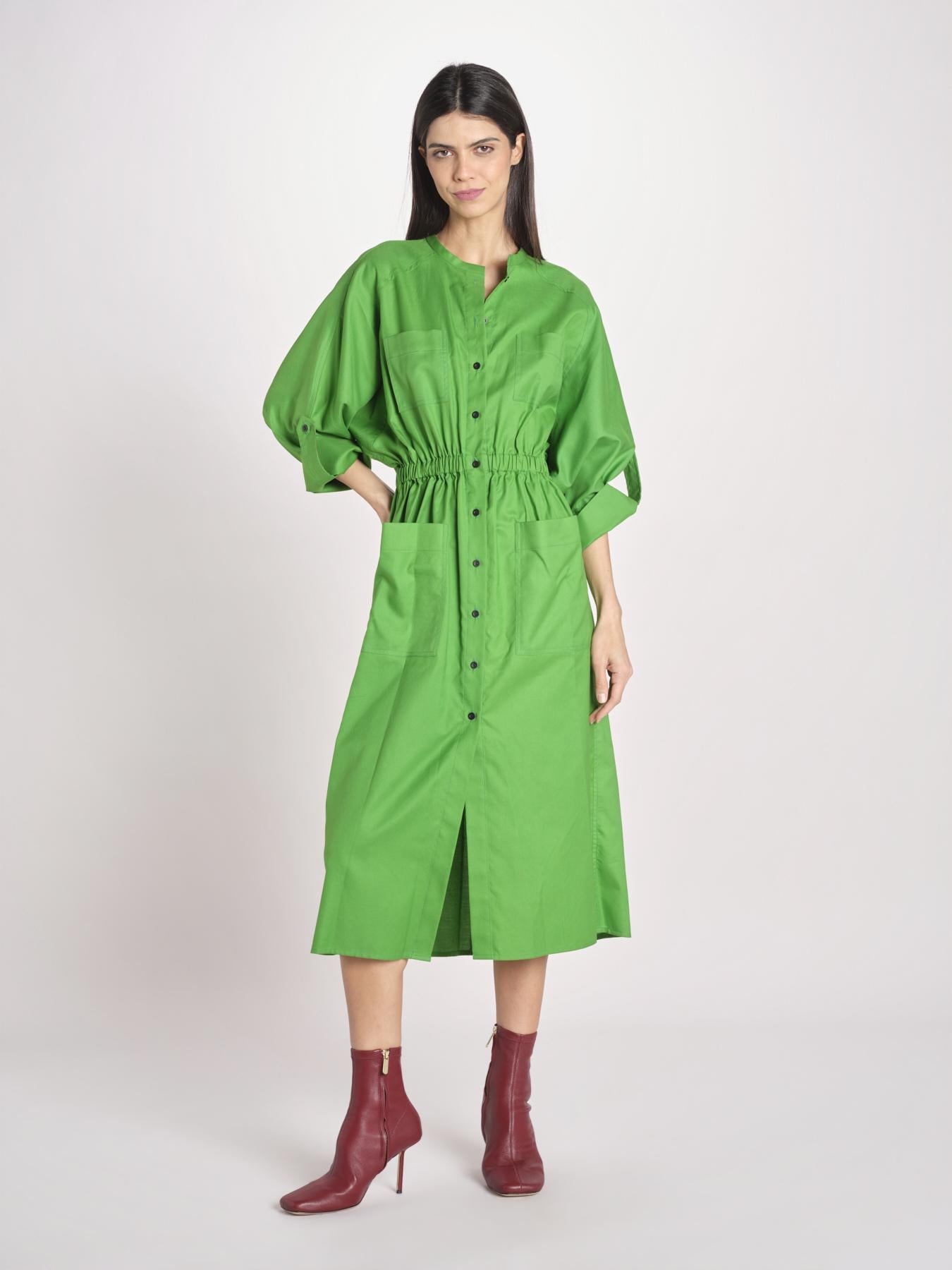 abito chemisier in cotone E20FR08 GREEN martin grant 