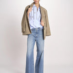 camicia con plastron ricamato SAVOY BLUE jupe by jackie 