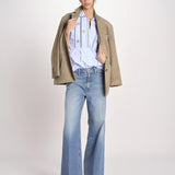 camicia con plastron ricamato SAVOY BLUE jupe by jackie 