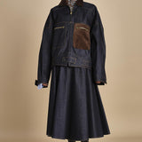 CARLO BOMBER giubbotto in denim MJD507_mr0710 BLUE JEANS WBK jejia 