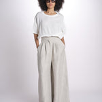 2906L pantaloni in lino spinato U2906L BEIGE dusan 