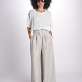 2906L pantaloni in lino spinato U2906L BEIGE dusan 