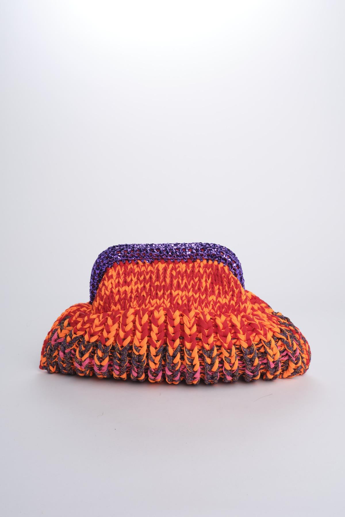 SIS cluctch bag uncinetto multicolor SIS ARANCIO VIOLA nadia dafri 