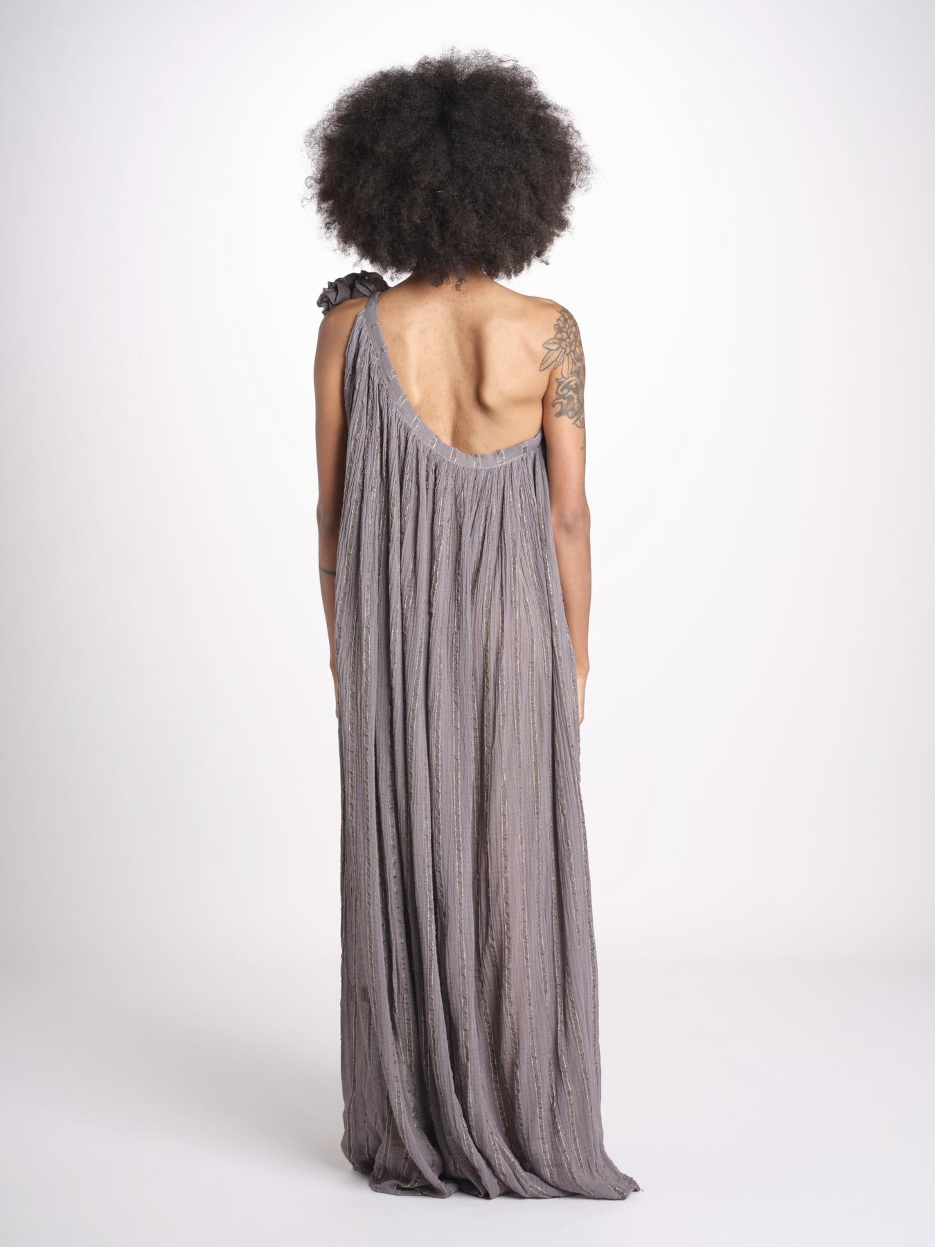 abito monospalla in lurex gessato KALISTA GREY christianzen 