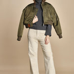 pantalone a zampa con taschine FAUVE WX BEIGE fam 