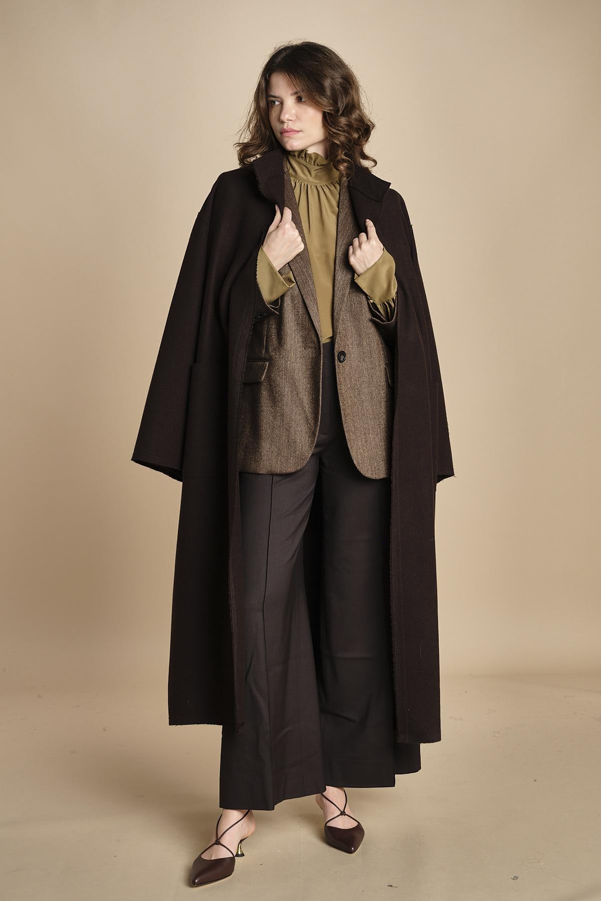 pantalone over con nervature in gabardine ORIANA 540339 11 quelledue 