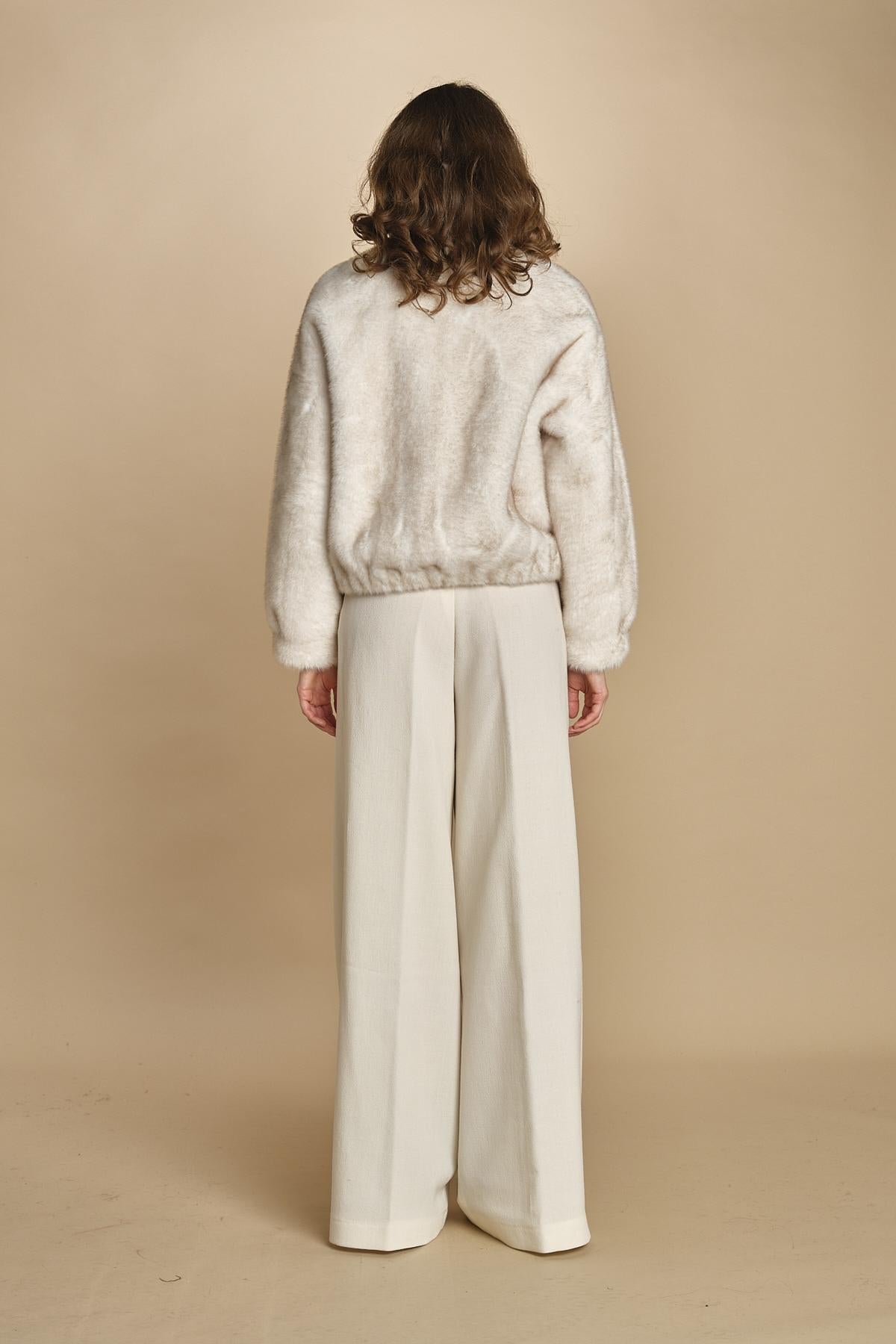 bomber in ecofur. ALBA ECRU giovanni paris 