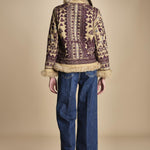 giacca ricamata con montone SANDORA JACKET CAMEL antik batik 