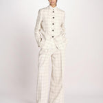 giacca guru lino a quadri BERYL33113 10047 7 quelledue 