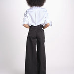 pantalone over in cotone pesante ORIANNA ORNO9 NERO nine in the morning 