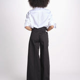 pantalone over in cotone pesante ORIANNA ORNO9 NERO nine in the morning 