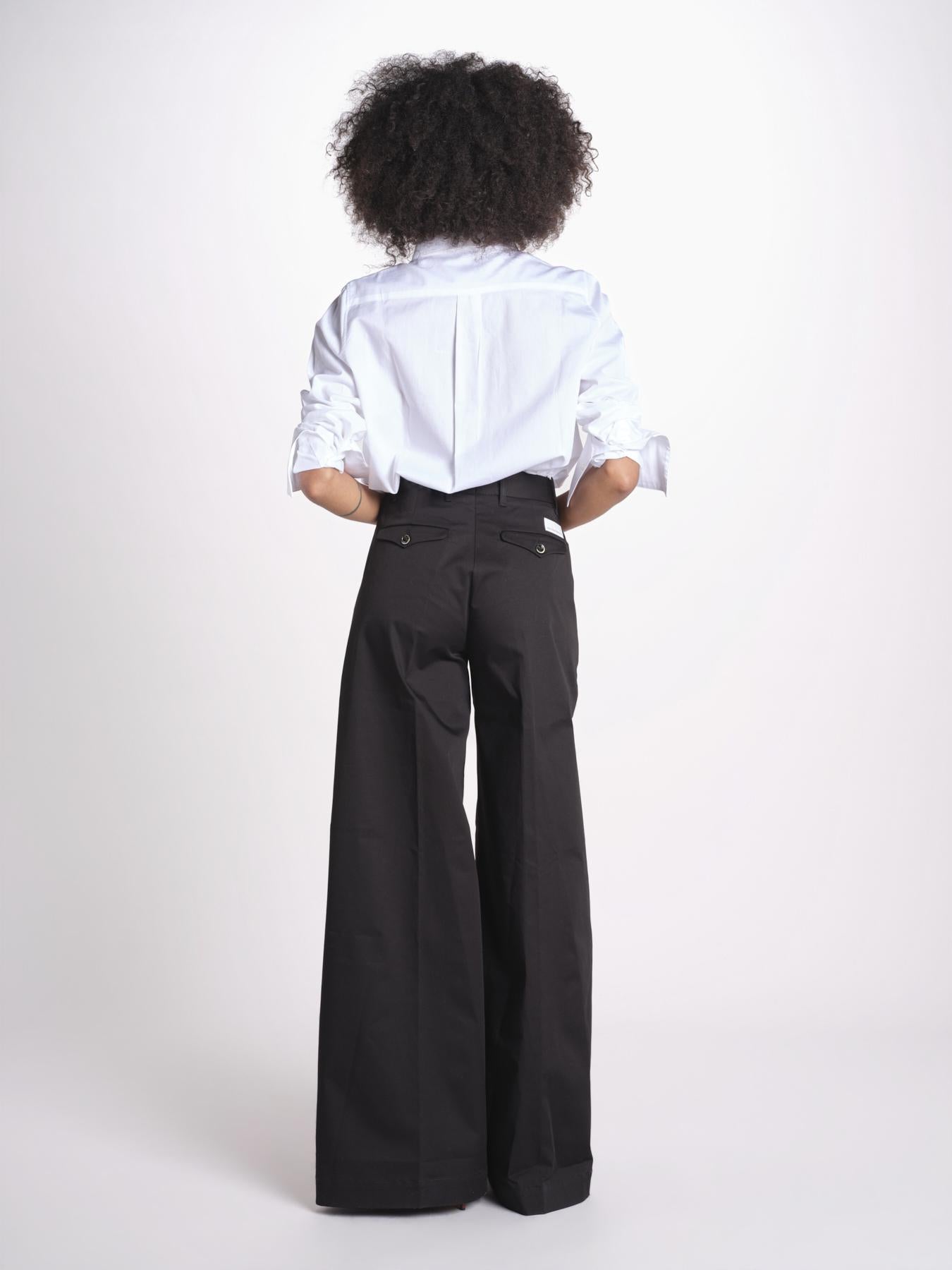 pantalone over in cotone pesante ORIANNA ORNO9 NERO nine in the morning 