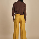 pantalone cropped con risvolto in gabardina MELODIA 652339 45 quelledue 