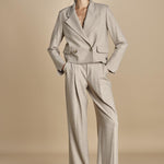 giacca cropped MASE F25-043 092 DRIFWOOD oscar 