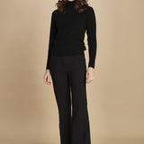 pantalone lungo a zampa. PAOLINA PL142 NERO nine in the morning 