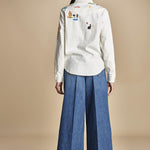 camicia denim con disegni ricamati 21126 THE ALL MY EXES 1494 mother 