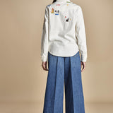 camicia denim con disegni ricamati 21126 THE ALL MY EXES 1494 mother 