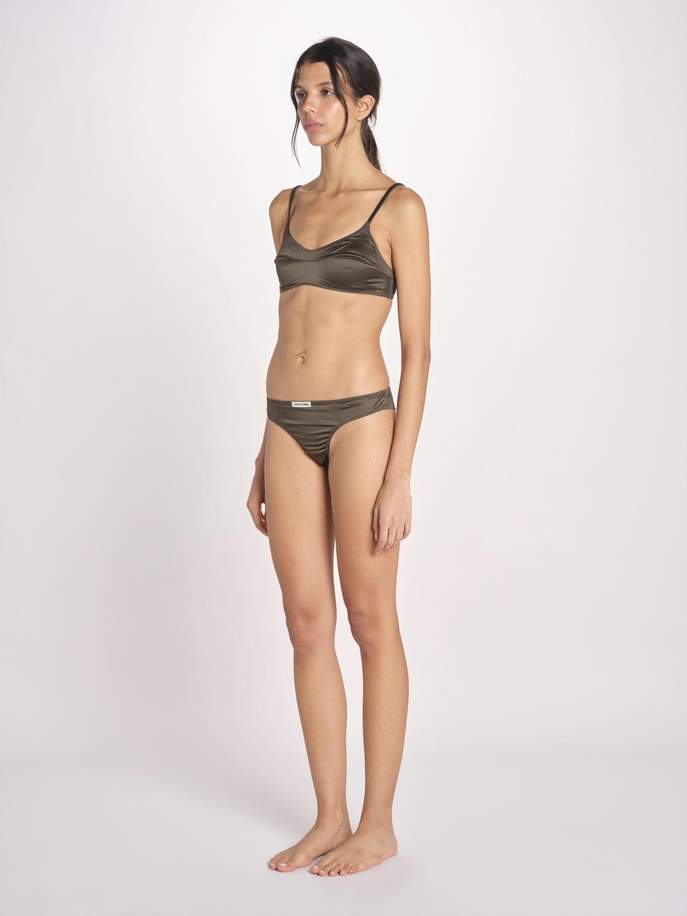 slip in satin CARL L25101048 DARK GREEN 782 love stories 