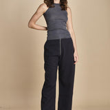 top americano a costine in lana merino LAU28 E14038 GRIGIO SCURO milaura 