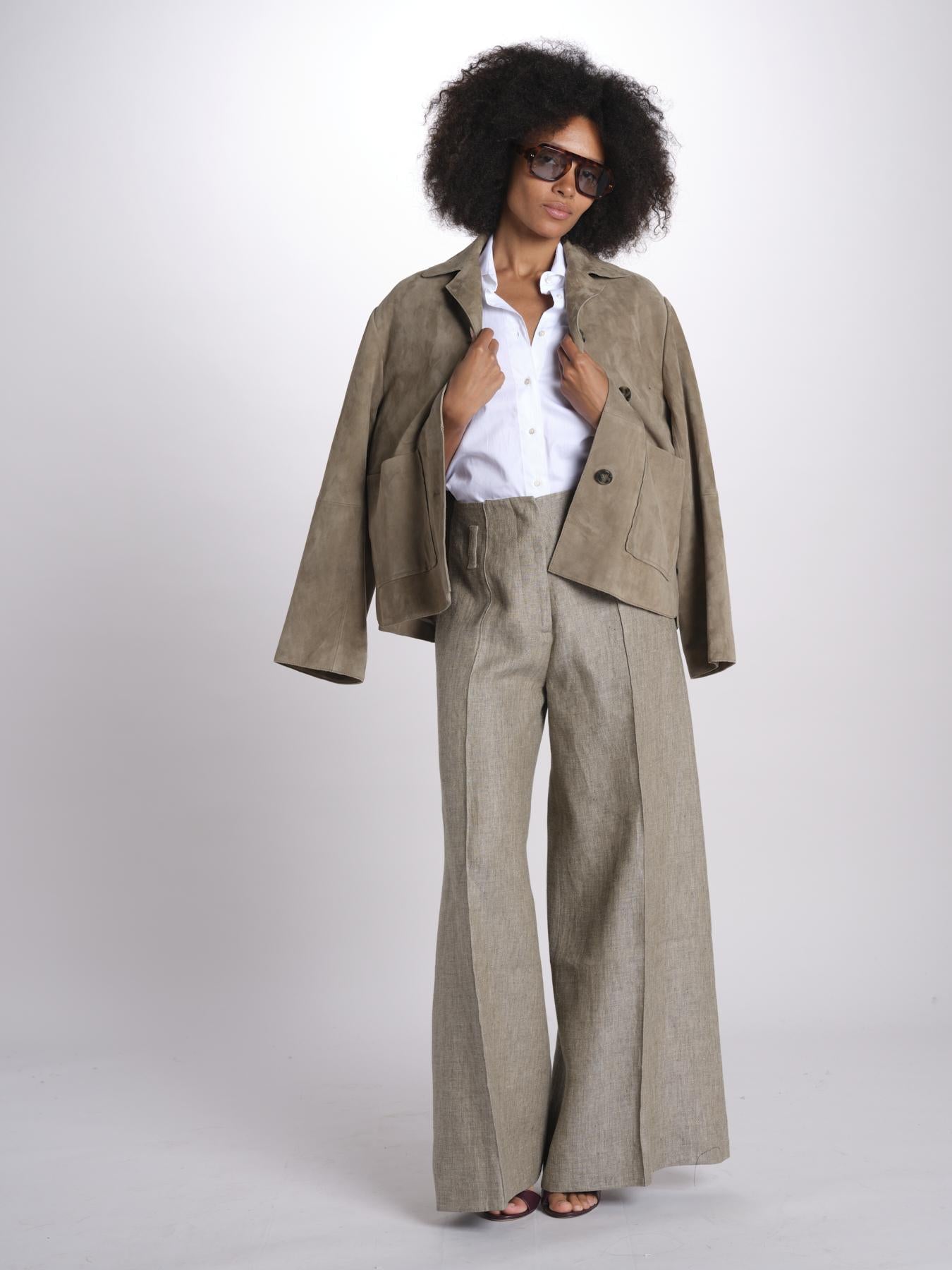pantalone largo con nervature ORIANA 540 50326 quelledue 