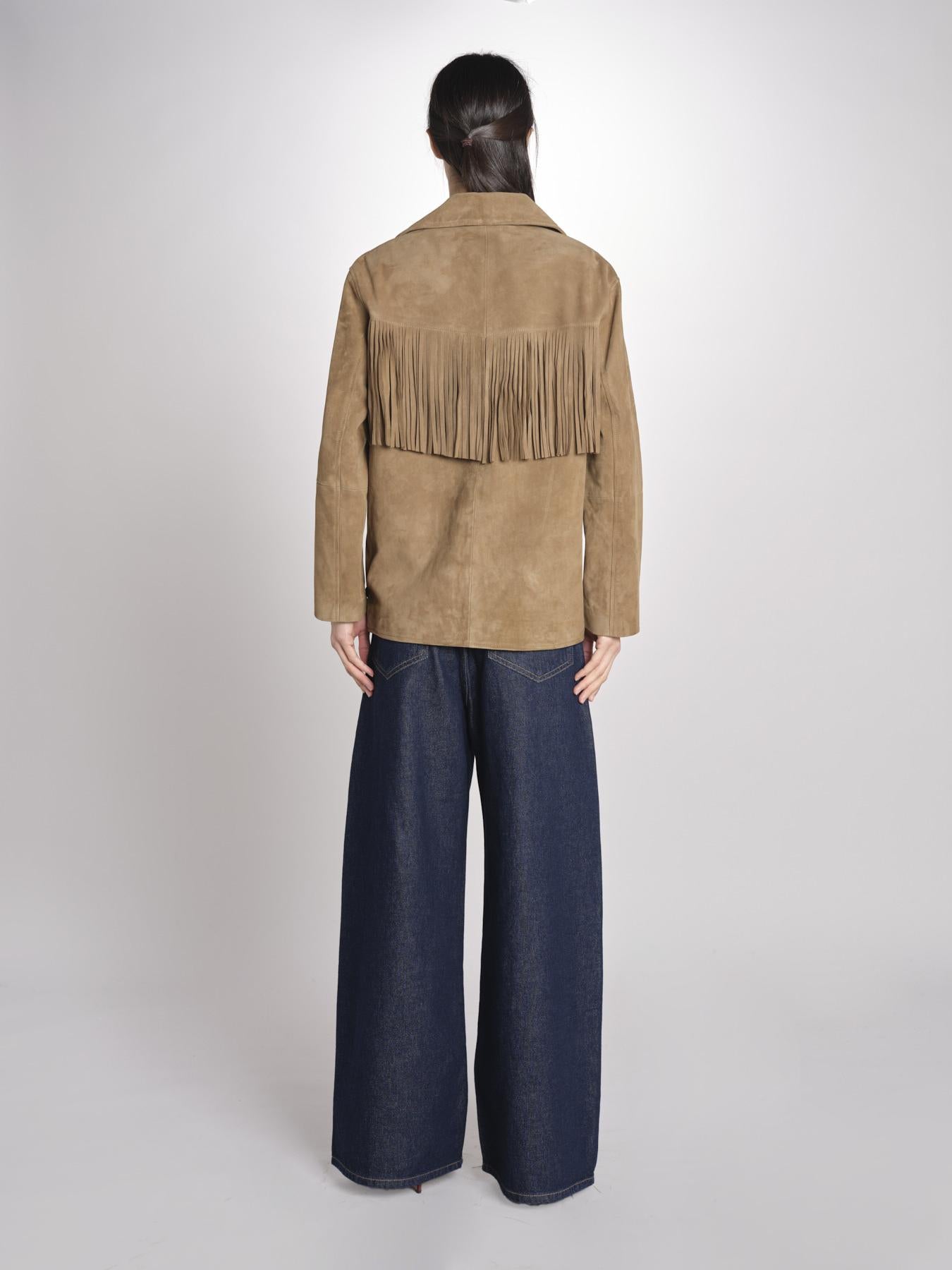 Giacca con frange GALEN 6EVH01-V03748 ARGILE vanessa bruno 