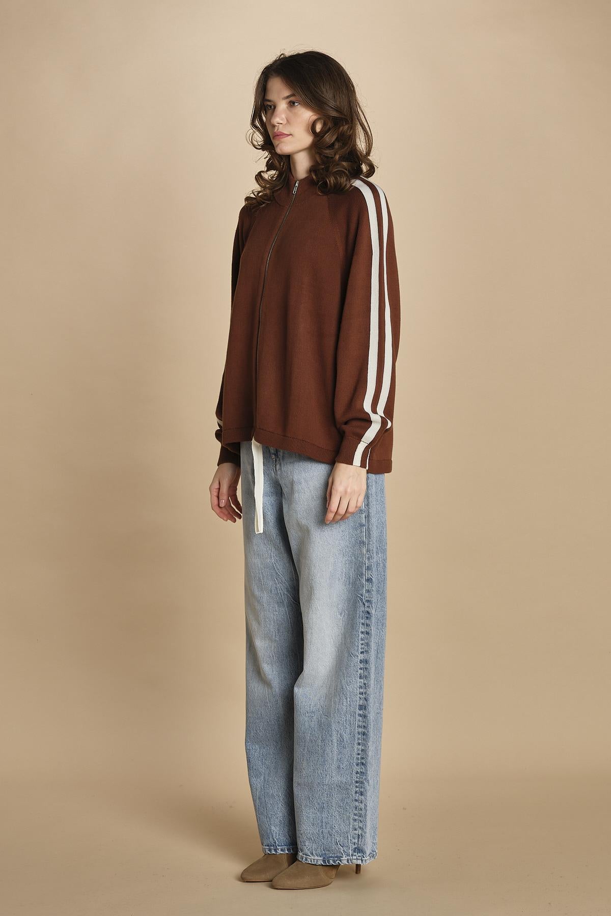 maglia bande con zip ANGIX COFFEE bellerose 