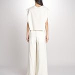 pantalone in crepe CHARLIZE MJD238_76C555 ECRU jejia 
