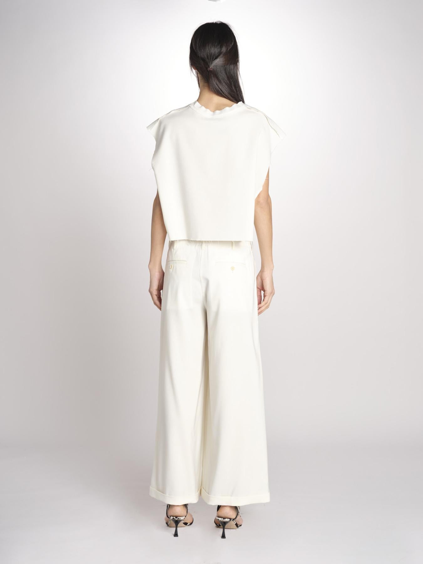 pantalone in crepe CHARLIZE MJD238_76C555 ECRU jejia 