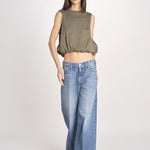 t-shirt s/m con elastico fondo VILLENA 026TS567JE MILITARE woc 