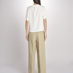 camicia m/c con rouches G061-5111-1108 ECRU n21 