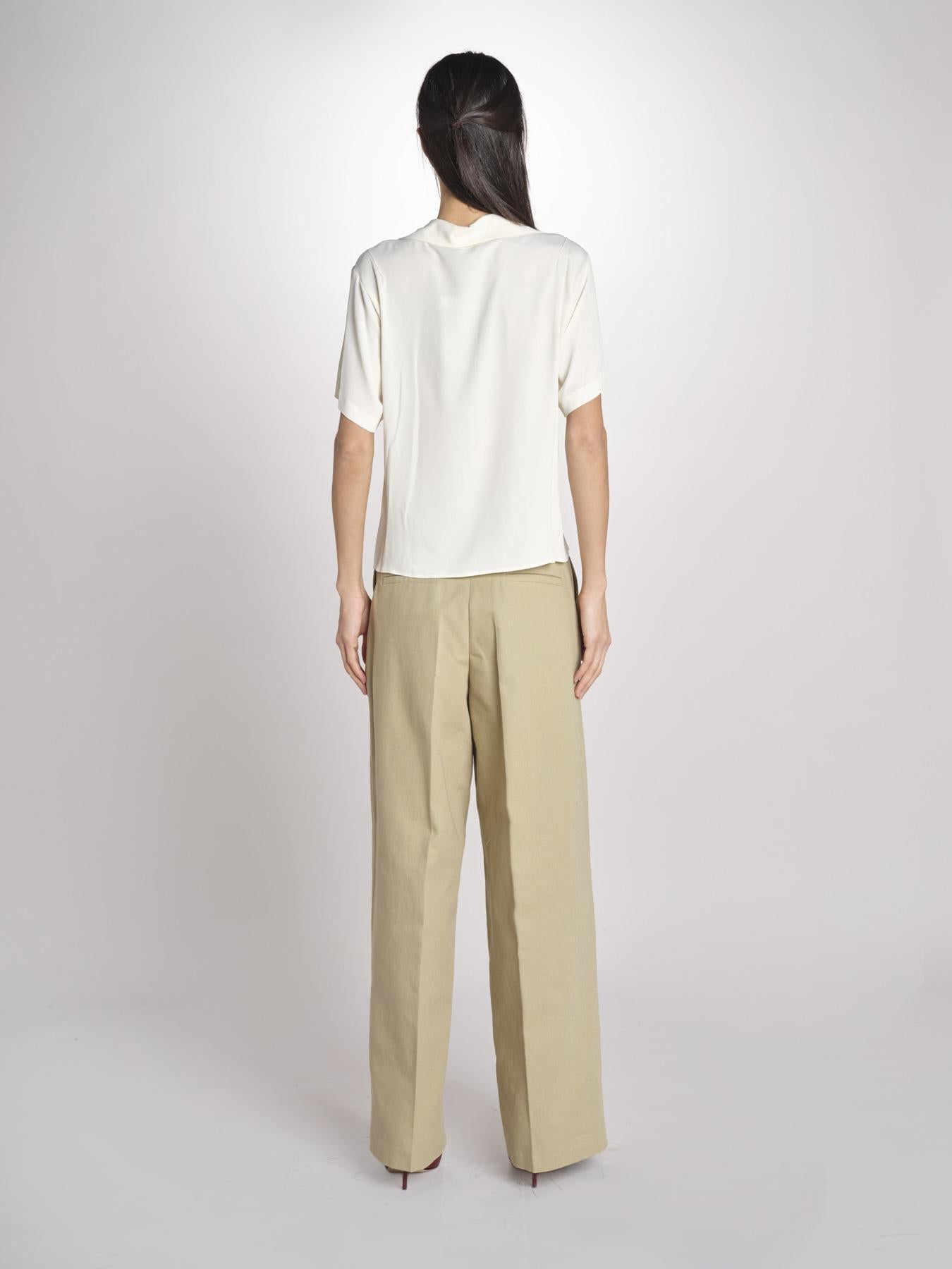 camicia m/c con rouches G061-5111-1108 ECRU n21 