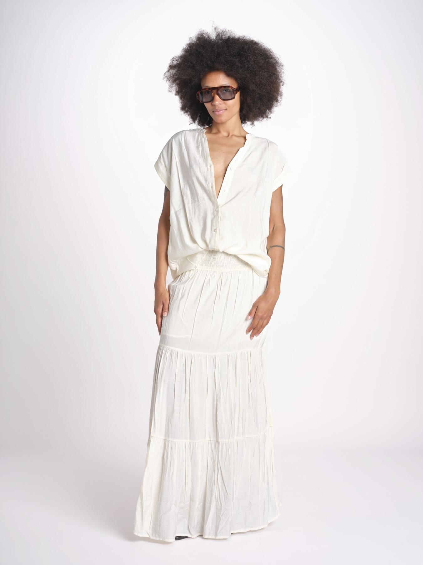 camicia con bottoni CLARENCELK NACRE laraethnics 