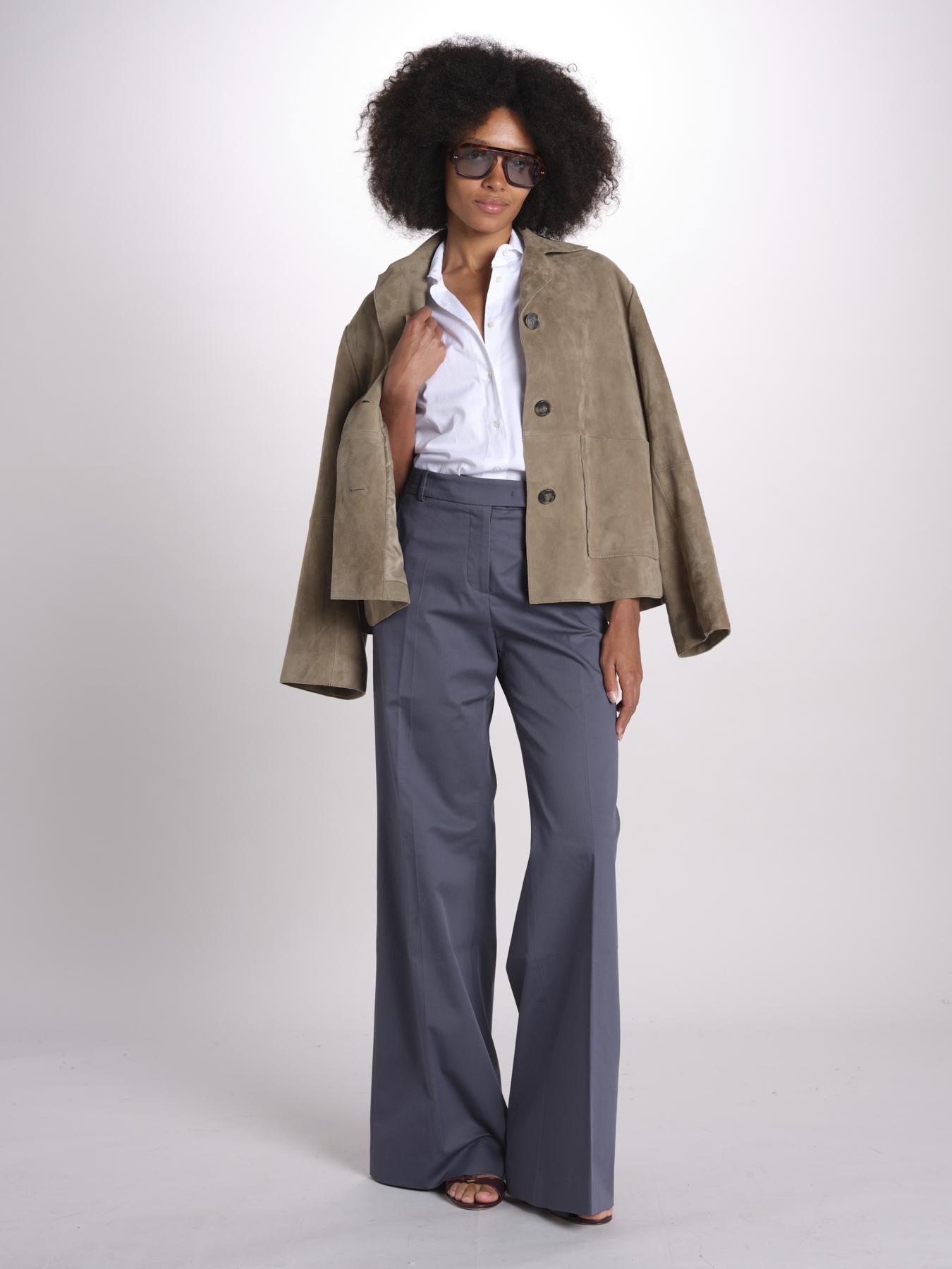 pantalone diritto in cotone MELODY L 684 54 70 SLATE quelledue 