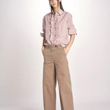 Camicia a righe con rouches P29D0GEMMA OLD ROSE massimo alba 