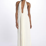 Abito JENNIFER lungo scollato jersey JAS24DR098 IVORY misha 