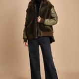 24065 giubbotto in nylon e pelliccia 24065350 MILITARE milaura 