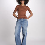 tshirt manica corta a costine KRISTIN IO1100X2351 TOBACCO BR208 ivy oak 
