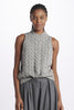 Turtleneck vest with braids