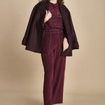 tuta con manica plisse BY_2269J BURGUNDY bodice 