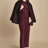 tuta con manica plisse BY_2269J BURGUNDY bodice 