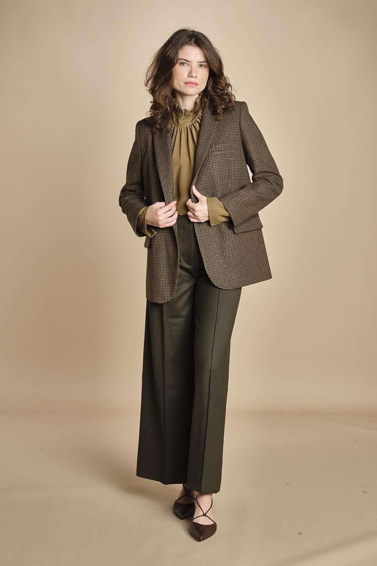 pantalone over con nervature in gabardine ORIANA 540339 44 quelledue 